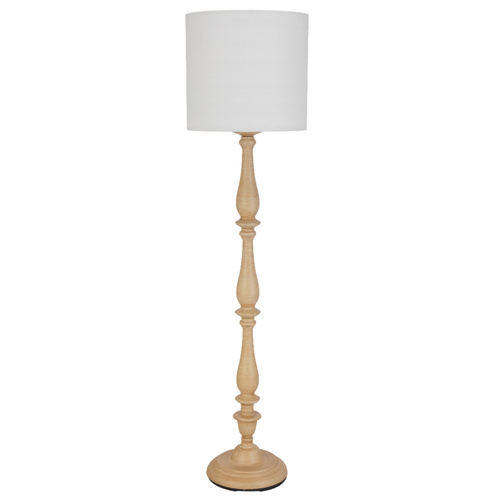 HOMMER  FLOOR LAMP 25wE27max D:400 H:1580 FOOT SWT NATURAL BASE/ IVORY SHADE