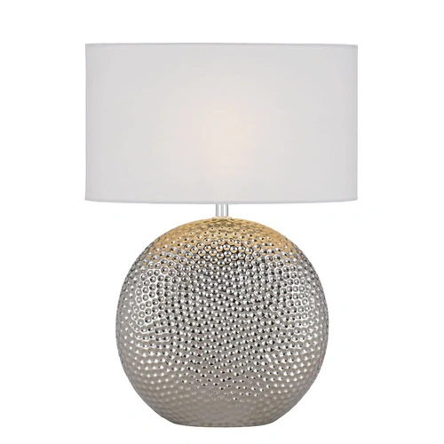 ICARIA CERAMIC TABLE LAMP 25wE27max H:460 D:320 SILVER/WHITE