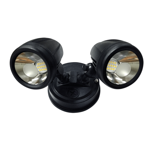 ILLUME TWIN EXTERIOR SPOT 2x10wLED IP44 - New IP54 BLACK 5000K 1700Lm