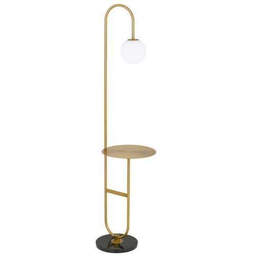 INEZ FLOOR LAMP 25wE27max D:330 H:1530 Foot Switch BLACK BASE / ANTIQUE GOLD