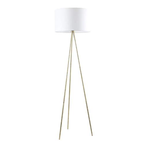 FLOOR ES Drum WH Shade w/Ant Brass Tripod OD 490mm (Shade) H1590mm