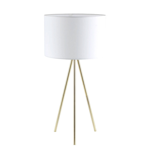 TABLE ES Drum WH Shade w/Ant Brass Tripod OD 290mm (Shade) H590mm