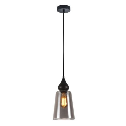 PENDANT ES 72W BLK Smoke Glass Flat Top OD160mm x H305mm