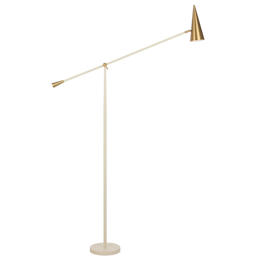 JIBARA FLOOR LAMP 25wE27max L1000 W250 H2350 FOOT SWT BEIGE / BRASS