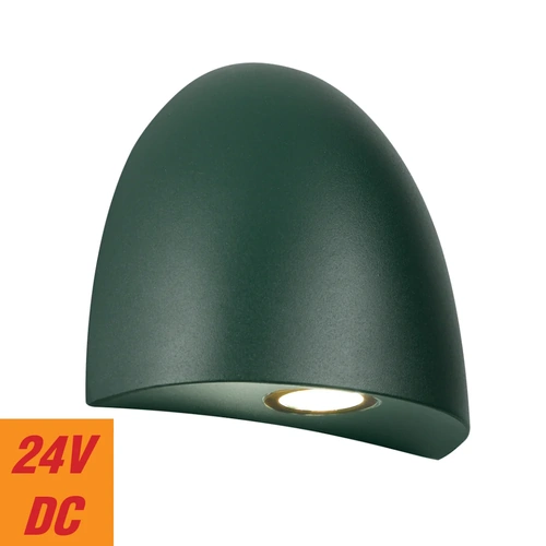 JORA EXTERIOR STEP WALL LAMP 3wLED COB 24vDC 230Lm L110 P47 H100 cab.300 IP54 VERDE GREEN