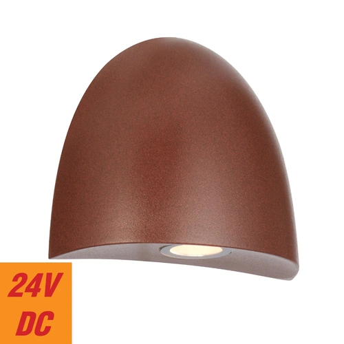 JORA EXTERIOR STEP WALL LAMP 3wLED COB 24vDC 230Lm L110 P47 H100 cab.300 IP54 CORTEN RUSTY