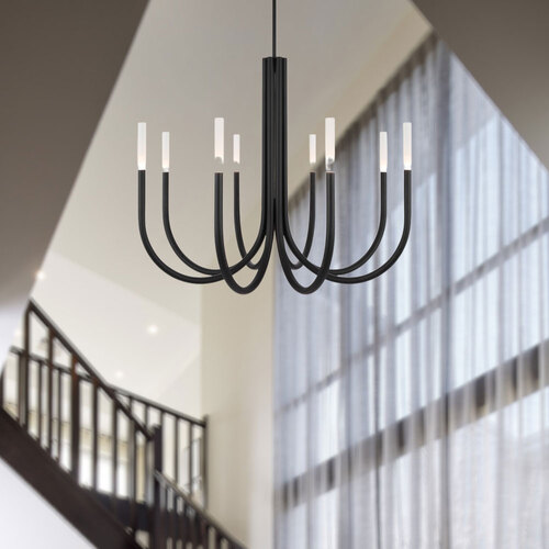 JOSHUA 8 LTS PENDANT 8x3wLED 3000K D:980 H:790 Rod:1.5m NON-DIM BLACK