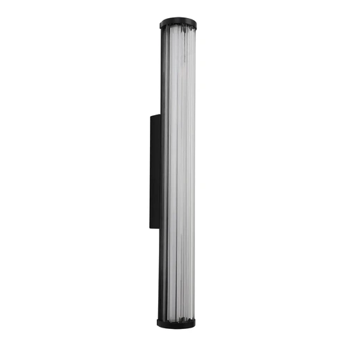 Junco Ribbed Glass 620mm LED Wall Light 18W TRI Colour Non-dimmable Black IP65