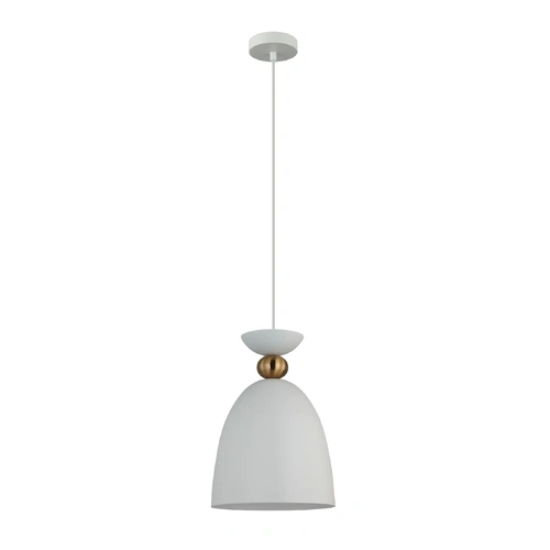 PENDANT ES Iron Matt Wh Bell w/ Brass Highlight OD220mm