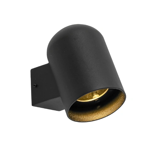 WALL S/M GU10 (Max 35W) OVAL Matt Blk Alum & Glass Diff IP65