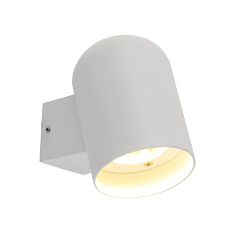 WALL S/M GU10 (Max 35W) OVAL Matt Wh Alum & Glass Diff IP65