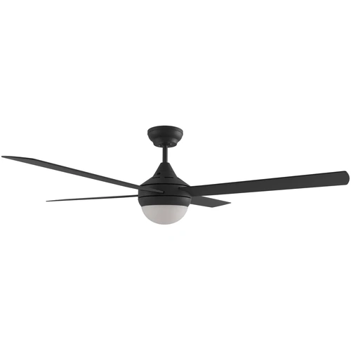 Kestrel DC 52" Black Steel Body ABS Blades - 2 x E27 Globe Holders