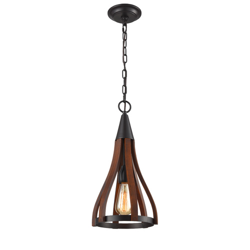 PENDANT ES Dark Red Wood SML BELL OD226mm