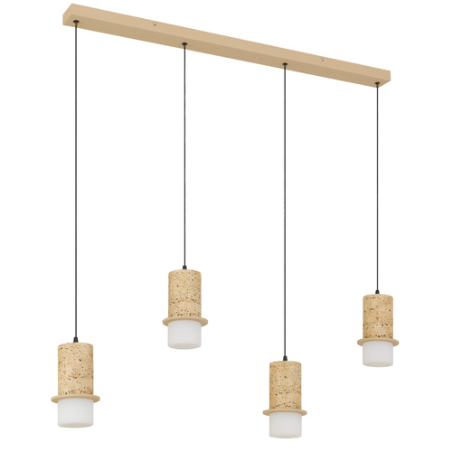 KOLISA 4LT BAR PENDANT 24wLED 2700K_4000K PLG L1010 W80 H180 cab.2M TRAVERTINO BEIGE/FROST