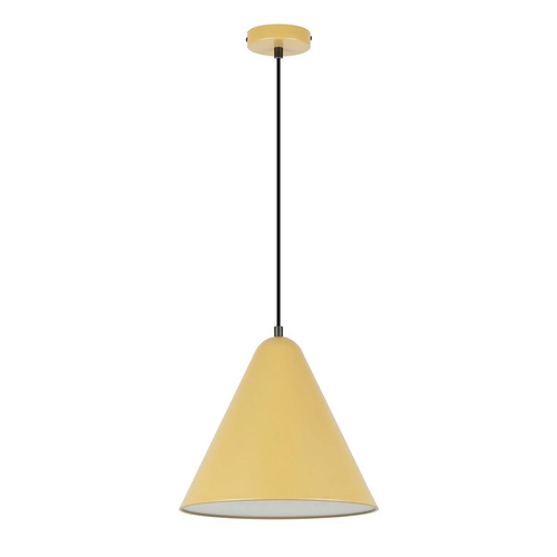 PENDANT ES Mustard Yellow Iron Shade w/Frosted Acrylic Diffuser (Optional) CONE OD300mm