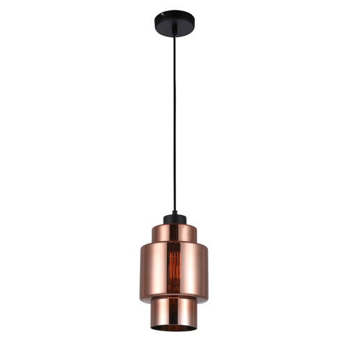 PENDANT ES Copper Coloured Glass DBL CYLINDER OD170mm