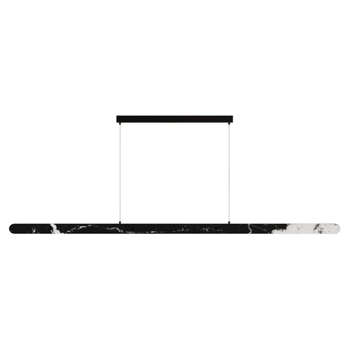 Lanner 1500mm Marble Linear LED Pendant Clear Cord 36W Tri Colour Non Dimmable Black/ White Crafted Marble 2M Drop IP20