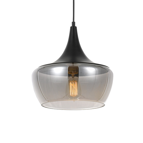 LANDY 30 PENDANT 40wE27max D:300H:270 cab:1.5m BLACK/SMOKE GLASS