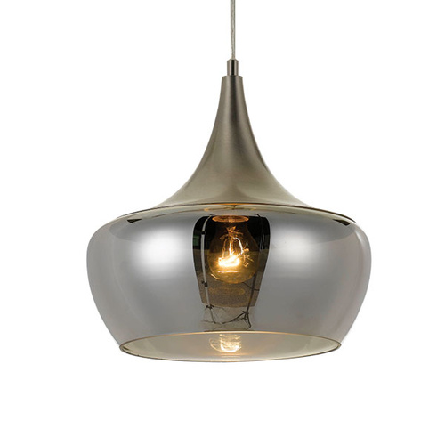 LANDY 30 PENDANT 40wE27max D:300H:270 cab:1.5m NICKEL/SMOKE GLASS