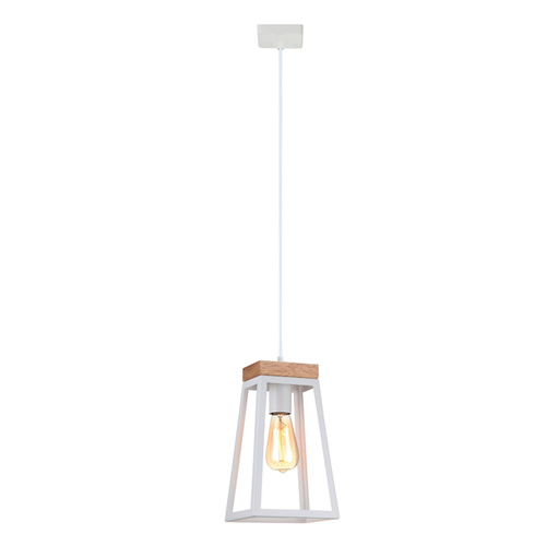 PENDANT ES Matt Wh Wood TRAPEZIUM OD170mm