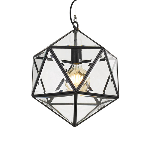 LAZLO 30 PENDANT 25wE27max D:300 H:350 BLACK / CLEAR