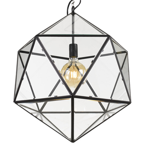 LAZLO 50 PENDANT 25wE27max D:500 H:620 BLACK / CLEAR
