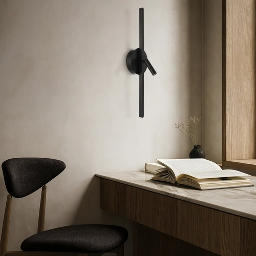 LENOX WALL BRACKET 10wLED 3000K NON-DIM W160 P110 H650 510Lm IP20 BLACK