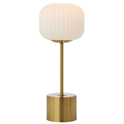 LIAM TOUCH TABLE LAMP 5wE14 3000K D150 H380 NON--DIM ANT GOLD/OPAL MATT