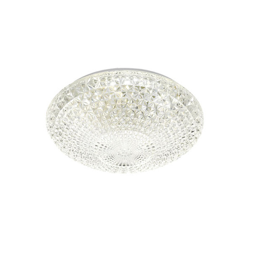 LILAC 28 LED OYSTER 18wLED D:280H:90 3CCT--1450Lm nonDim WHITE/CLEAR