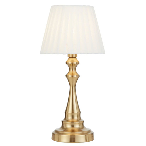 LOREN TOUCH TABLE LAMP 5wE14 3000K D200 H412 NON-DIM ANT GOLD / IVORY