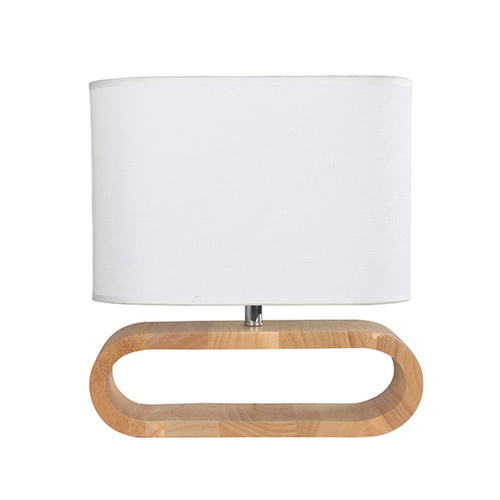 TABLE ES Wh Cloth OVAL OD100mm w/Blonde wood
