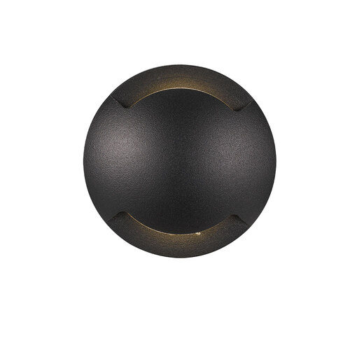 LUC 2x 3w8~26v INGROUND LIGHT 400Lm 3000K 12volt D:85 H:42 BLACK IP65 Co:35