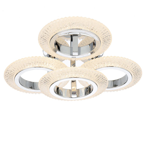 LUNA 4 RING LED CEILING LIGHT 4x7wLED 3CCT NON-DIM WALL SWTCH D:400 MEMORY / CHROME