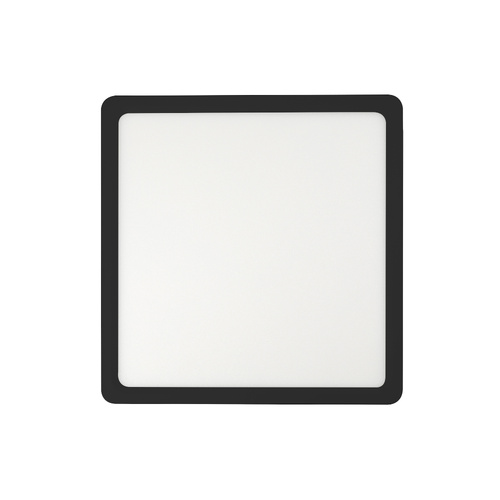 LUNOS 40CM SQ OYSTER 18_24_30W 3000_4000_5000K D:400*25 IP44 LEAD & PLUG TRIAC DIM / BLACK