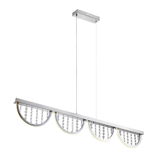 LUXIA PENDANT 24wLED 4000K cab2m DIM+RGB BY RMTE H170 L120 W80 2700LM CHROME/CRYSTAL