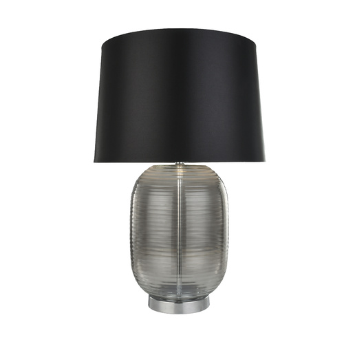Lani Table Lamp Modern Black Ribbed Glass