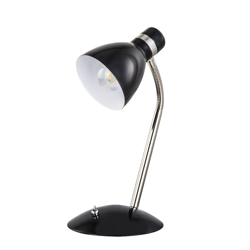 Lono Black And Brushed Chrome Metal Desk Lamp