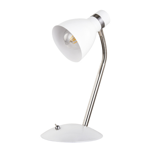 Lono White And Brushed Chrome Desk Lamp