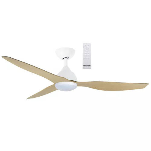 Avoca 1220mm 3 ABS Blade DC WIFI & Remote Control Ceiling Fan with Variable Dim 20w CCT LED Light Matt White/Oak