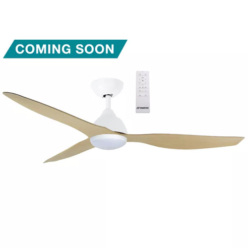 Avoca 1320mm 3 ABS Blade DC WIFI & Remote Control Ceiling Fan with Variable Dim 20w CCT LED Light Matt White/Oak