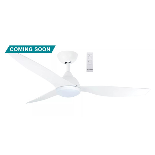 Avoca 1320mm 3 ABS Blade DC WIFI & Remote Control Ceiling Fan with Variable Dim 20w CCT LED Light Matt White