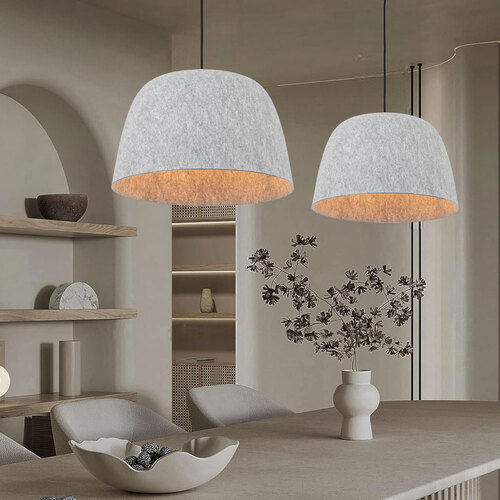 MALIN FELT PENDANT 25wE27max D430 H270 cab 2m LIGHT GREY FELT