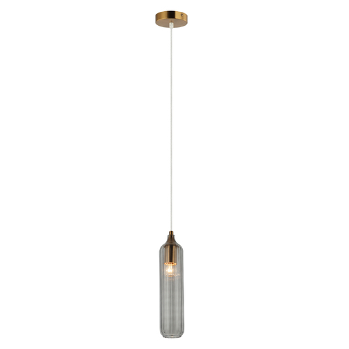PENDANT ES Smokey Blk Glass CYLINDER OD80mm
