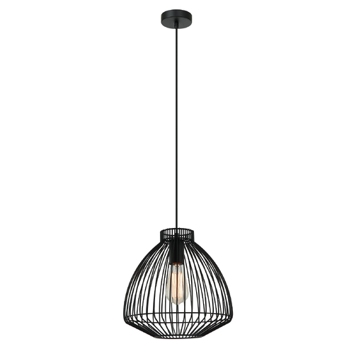 PENDANT ES OD300mm H285mm BLK Cone (Concave) Wire Cage