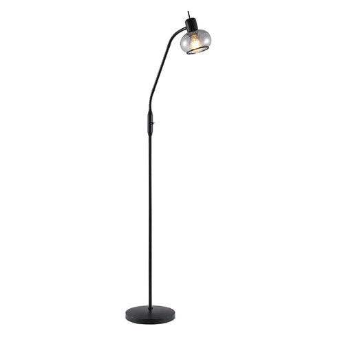 MARBELL FLOOR LAMP 25wE27max L:560 W:250 H:1350 TOGGLE SWT BLACK MATT/ SMOKE GLASS