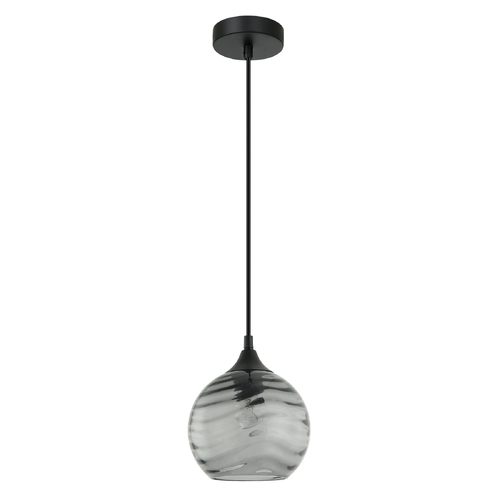 PENDANT ES OD170mm H180mm Wine Glass Smokey BLK Wavy Glass