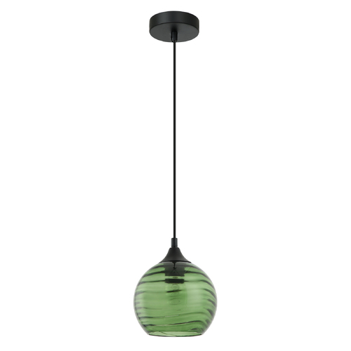 PENDANT ES OD170mm H180mm Wine Glass Green Wavy Glass