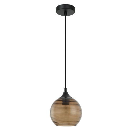 PENDANT ES OD170mm H180mm Wine Glass Amber Wavy Glass