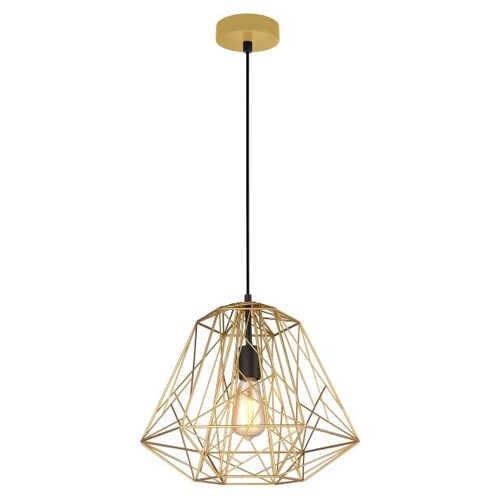 PENDANT ES 72W Antique Brass Iron Cage With Blk OD395 X H350