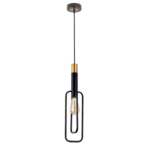 MARVIN 1LT PENDANT 25wE27max H:498 D:120  ANT BLACK/GOLD SQUARE SHAPE CABLE: 2m